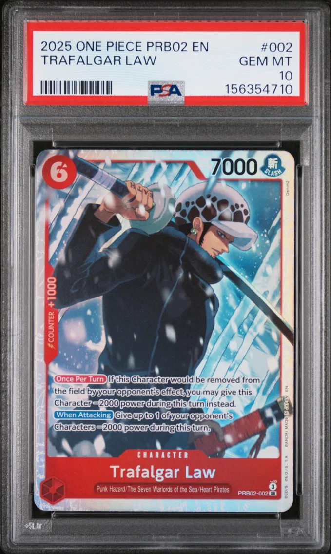 2025 #002 Trafalgar Law PSA 10 One Piece PRB02-Premium Booster -One Piece Card the Best- Vol.2