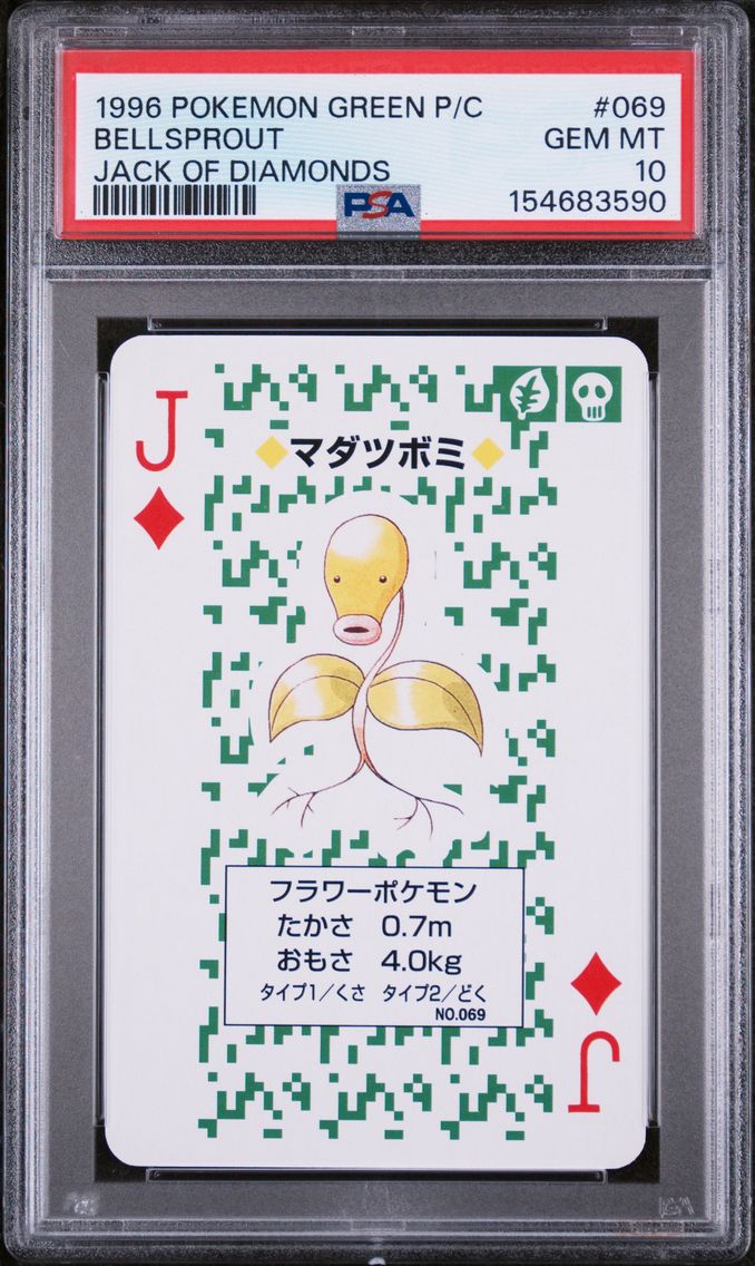 1996 #069 BELLSPROUT PSA 10 Green Version Playing Cards