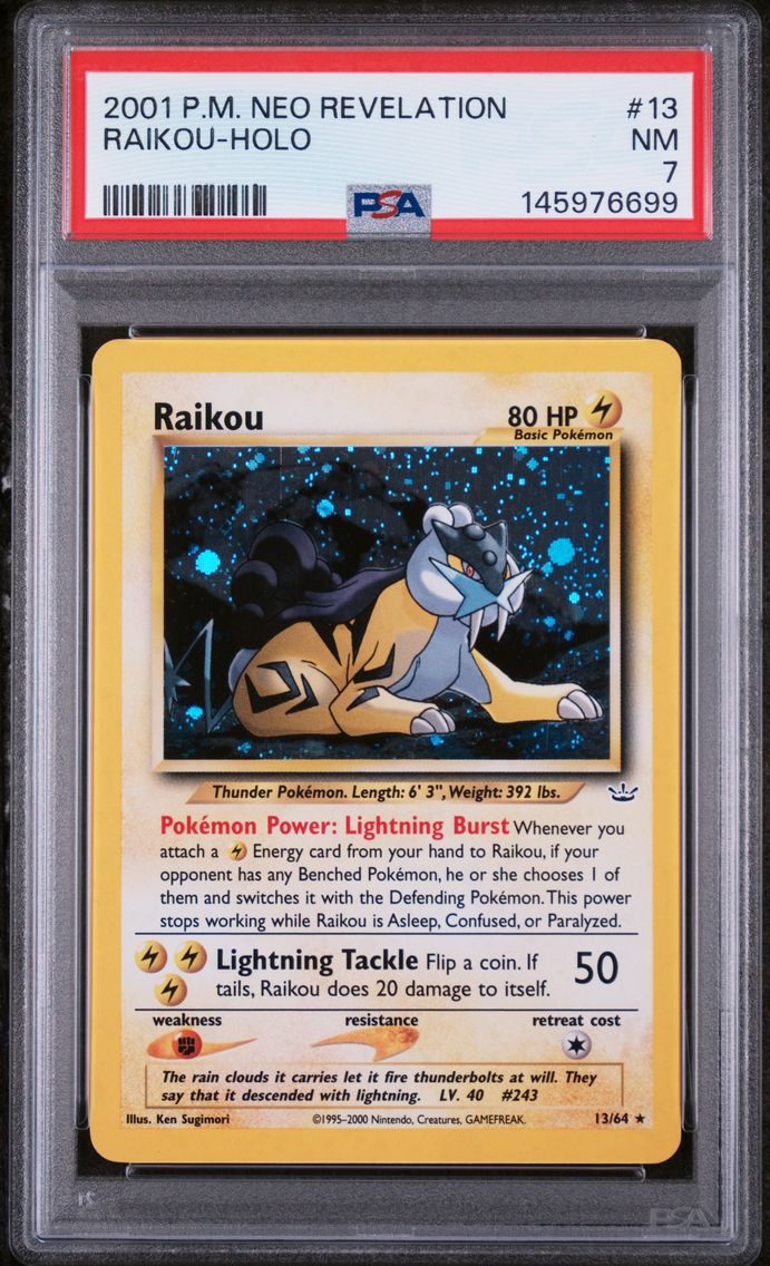 2001 #13 Raikou-Holo PSA 7 Neo R