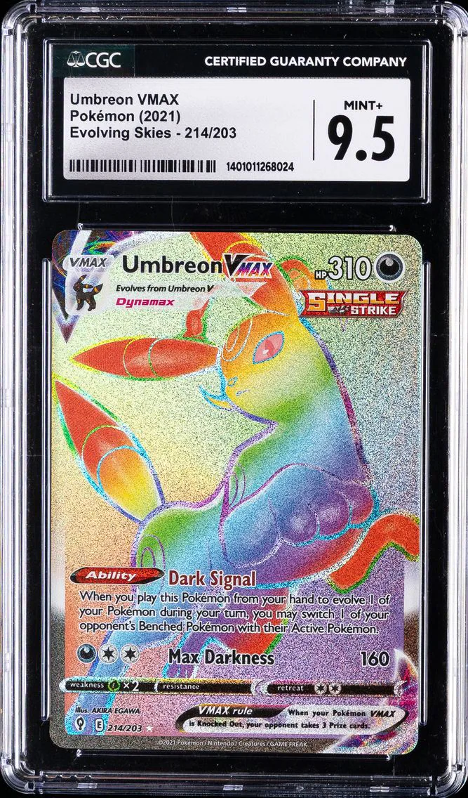 2021 #214 Full Art/Umbreon Vmax CGC 9.5 Sword & Shield Evolving Skies Pokemon