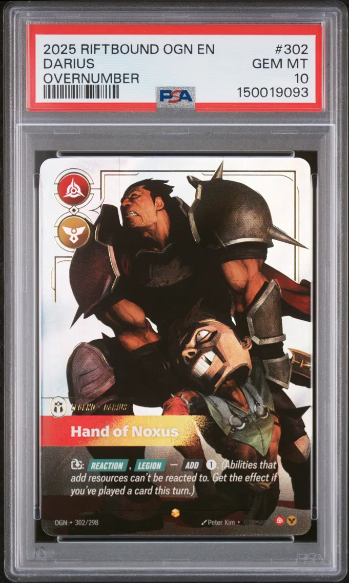 2025 #302 Darius - Hand of Noxus PSA 10 Riftbound: League of Legends Ogn-Origins