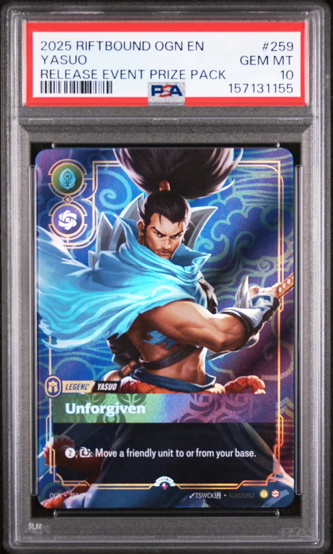 2025 #259 Yasuo - Unforgiven PSA 10 Riftbound: League of Legends Ogn-Origins