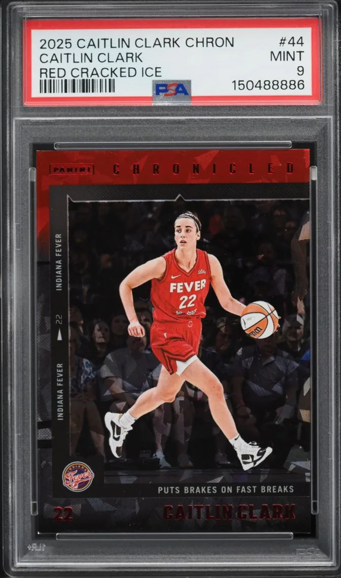 2025 Panini Chronicled Red Cracked Ice Caitlin Clark #44 PSA 9 MINT
