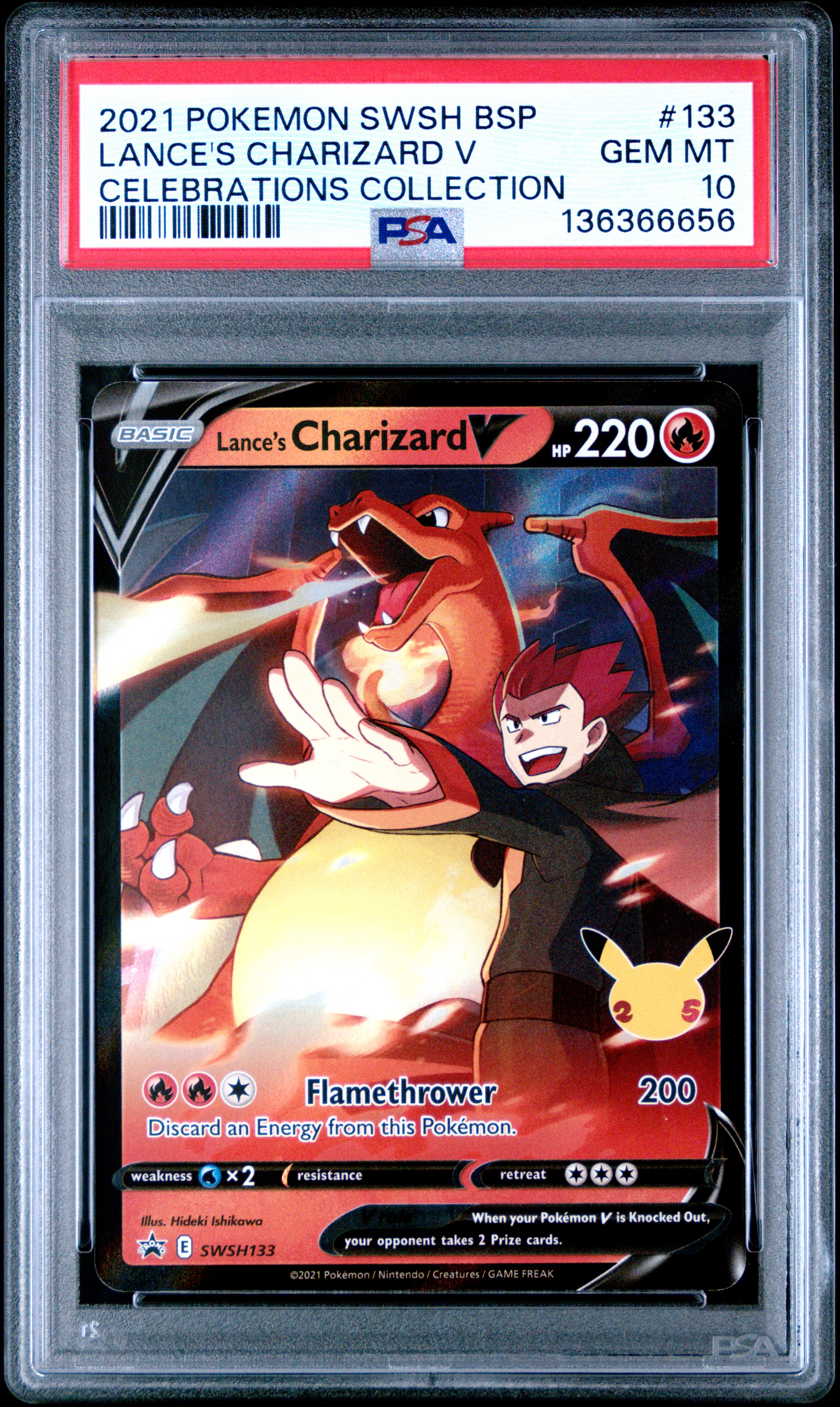 2021 #133 Lance'S Charizard V PSA 10 Swsh Black Star Promo