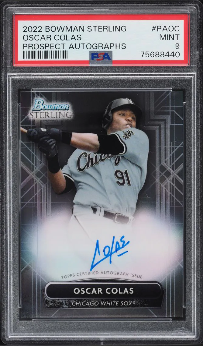 2022 BOWMAN STERLING PROSPECT OSCAR COLAS ROOKIE AUTO #PA-OC PSA 9 MINT