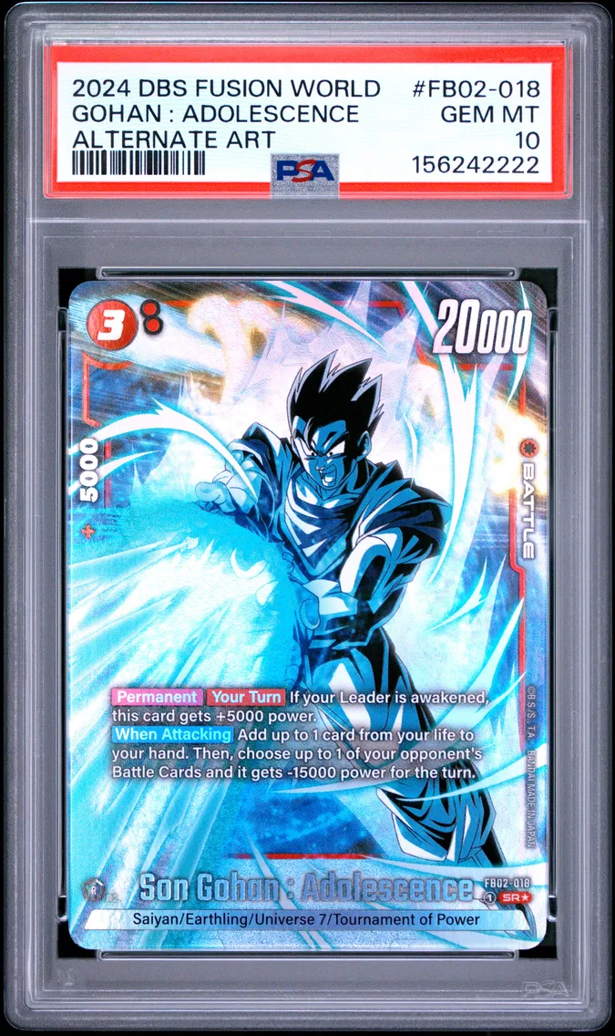2024 #FB02-018 Son Gohan : Adolescence PSA 10 Dragon Ball Super Card Game Fusion World Blazing Aura