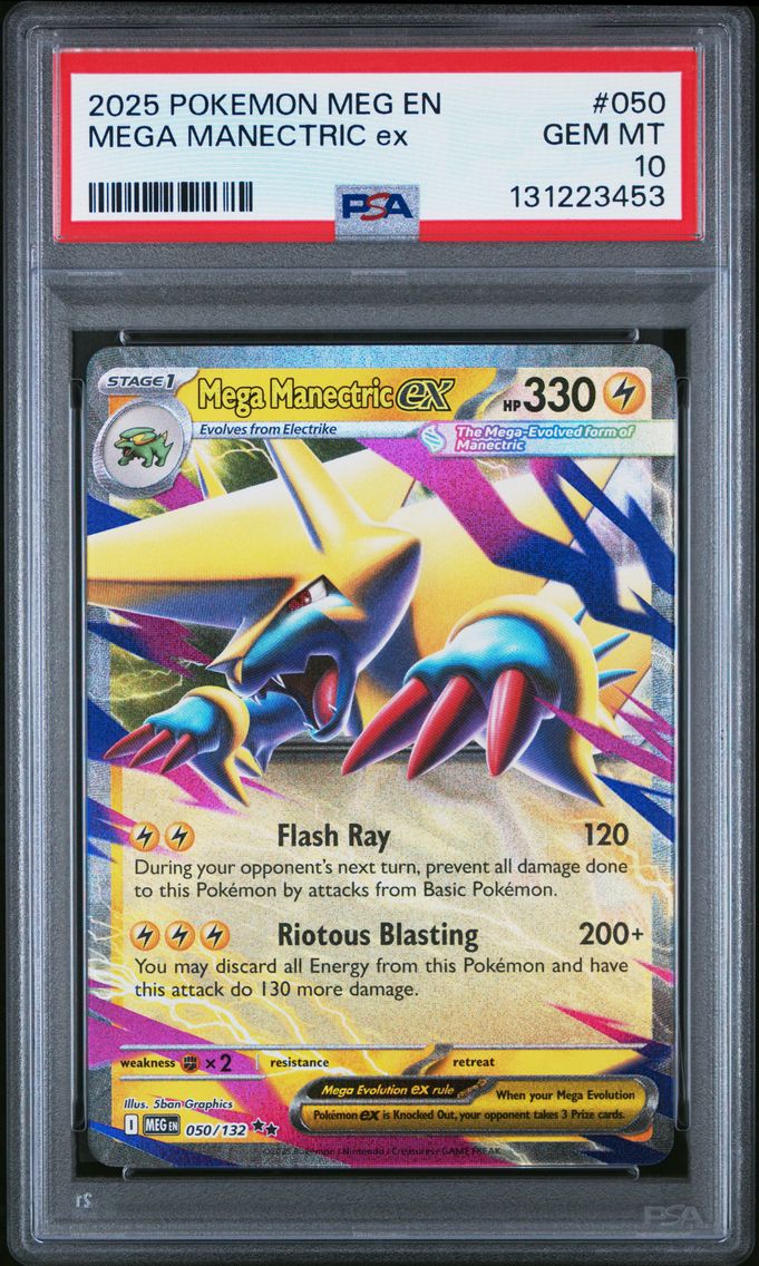 2025 #050 Mega Manectric EX PSA 10 Meg EN-Mega Evolution Pokemon