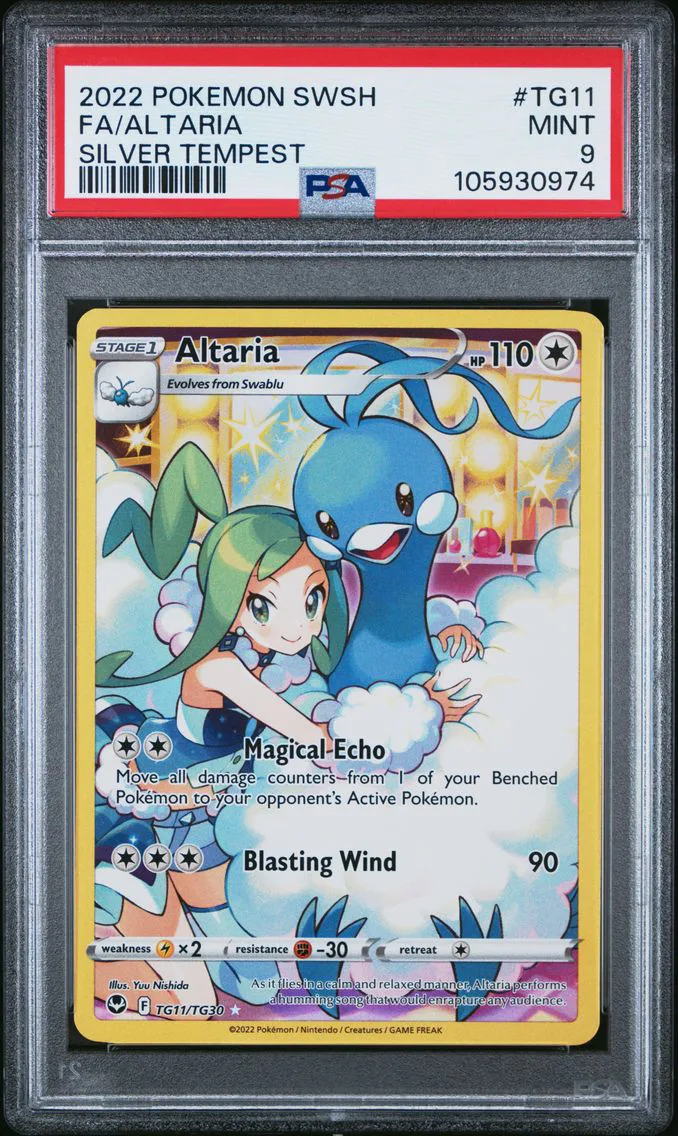 2022 #TG11 FULL ART/ALTARIA PSA 9 SWORD & SHIELD SILVER TEMPEST POKEMON