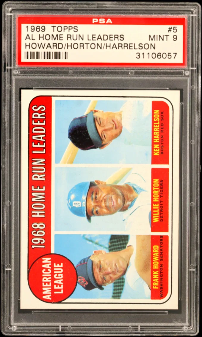 1969 #5 AL Home Run Leaders PSA 9 Topps