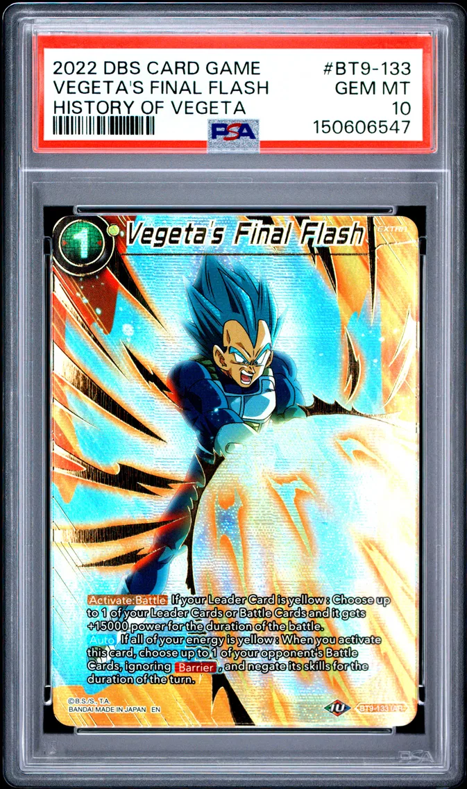 2022 #BT9-133 Vegeta's Final Flash PSA 10 Dragon Ball Super Card Game Theme Selection History of Vegeta