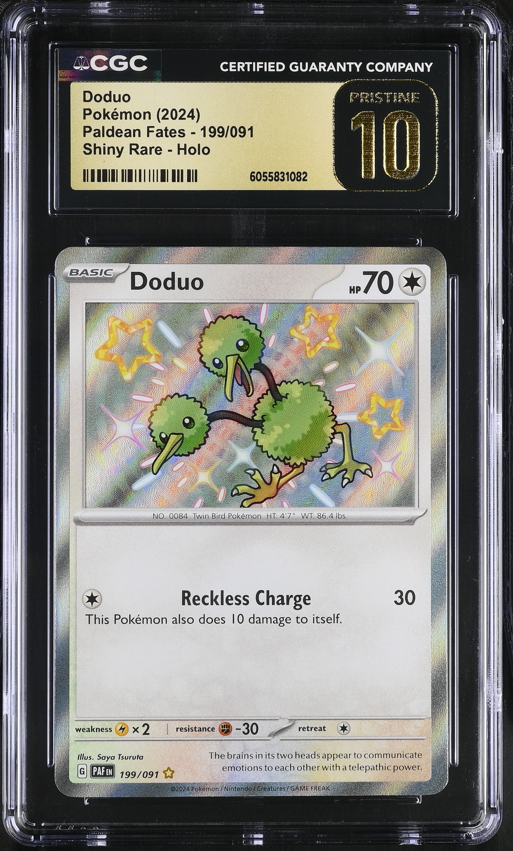 2024 #199 Doduo CGC 10 Pristine Paldean Fates - Paf En - English