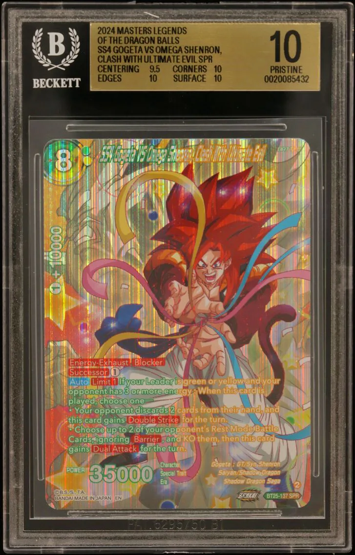 2024 #BT25137 SS4 Gogeta VS Omega Shenron, Clash With Ultimate Evil SPR BGS 10 Dragon Ball Super Masters Legends of the Dragon Balls