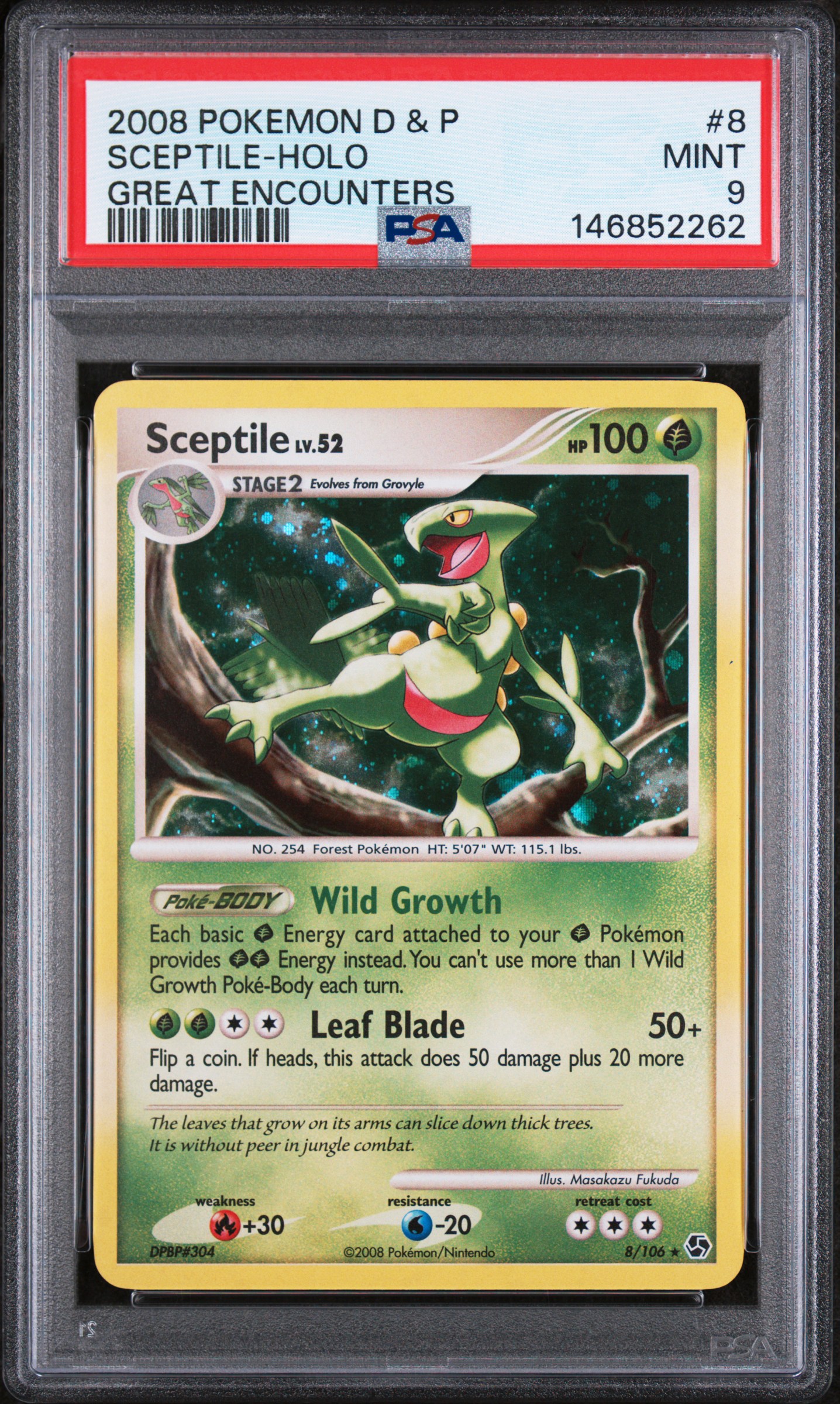 2008 #8 Sceptile-Holo PSA 9 Diamond & Pearl Great Encounters