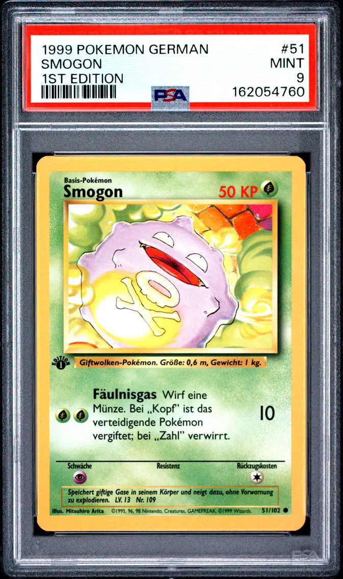 1999 Pokemon German Smogon 1st Edition German #51 PSA 9