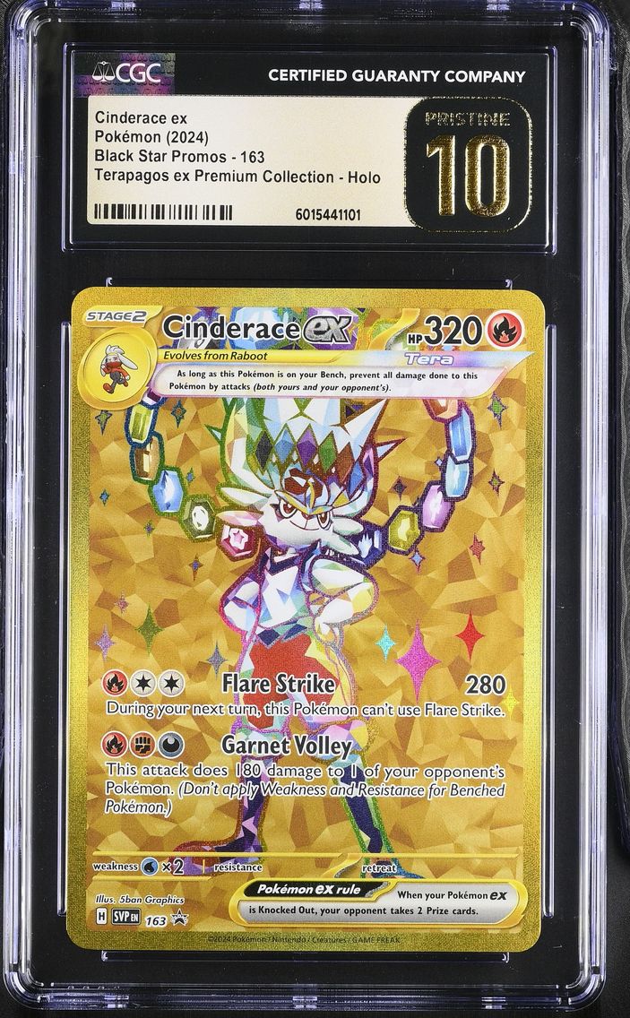 2024 #163 Cinderace ex CGC 10 Pristine Black Star Promos - Scarlet & Violet SVP EN - English