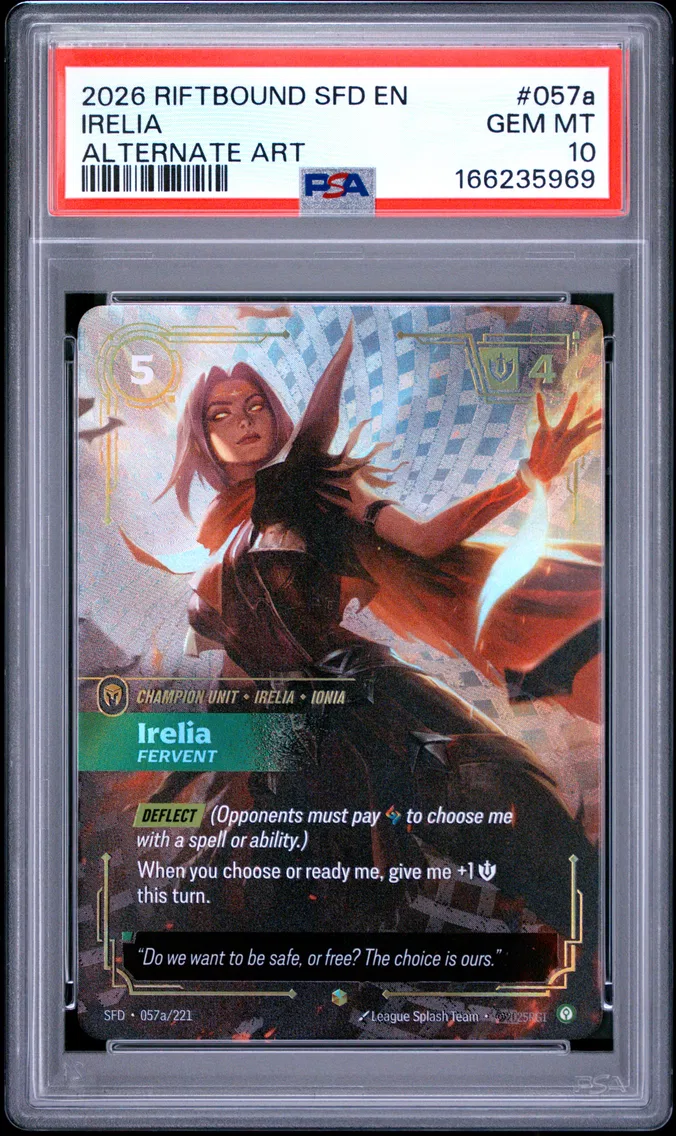 2026 #057a Irelia - Fervent PSA 10 Riftbound: League of Legends Sfd-Spiritforged