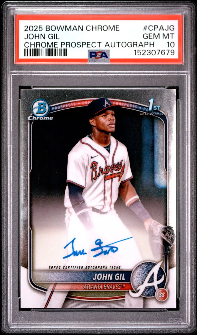 2025 #CPAJG John Gil PSA 10 Bowman Chrome Prospect Autographs