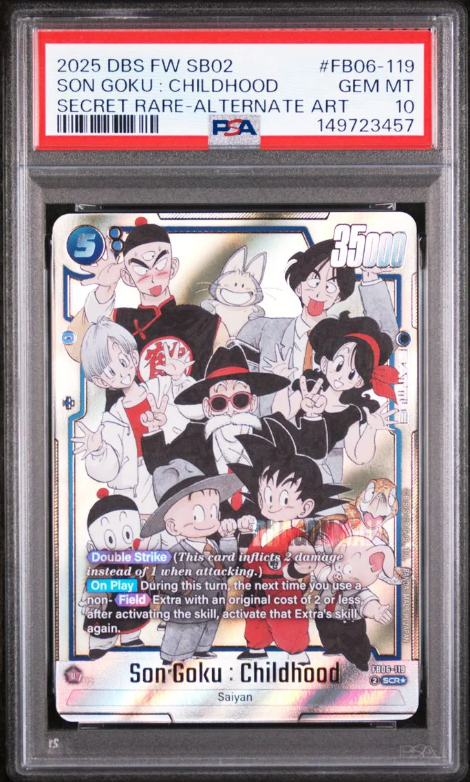 2025 #FB06-119 Son Goku : Childhood PSA 10 Dragon Ball Super Card Game Fusion World Manga Booster 02