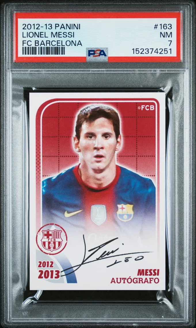 2012 #163 Lionel Messi PSA 7 Panini FC Barcelona