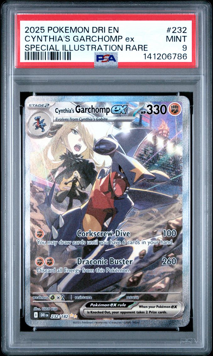 2025 #232 Cynthia's Garchomp EX PSA 9 Dri EN-Destined Rivals