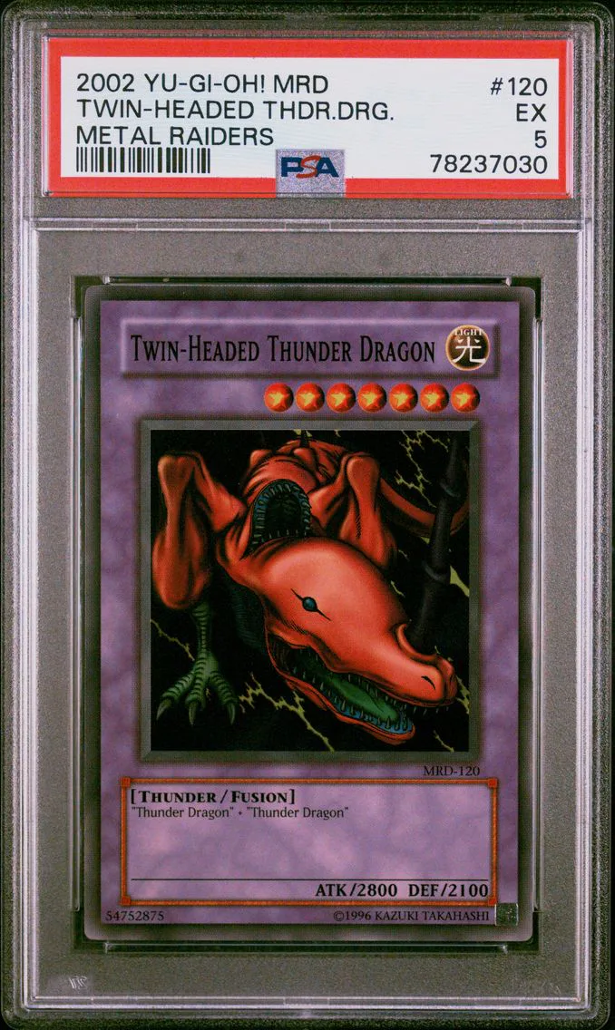 2002 #120 Twin-Headed Thunder Dragon PSA 5 YU-GI-Oh! Mrd-Metal Raiders