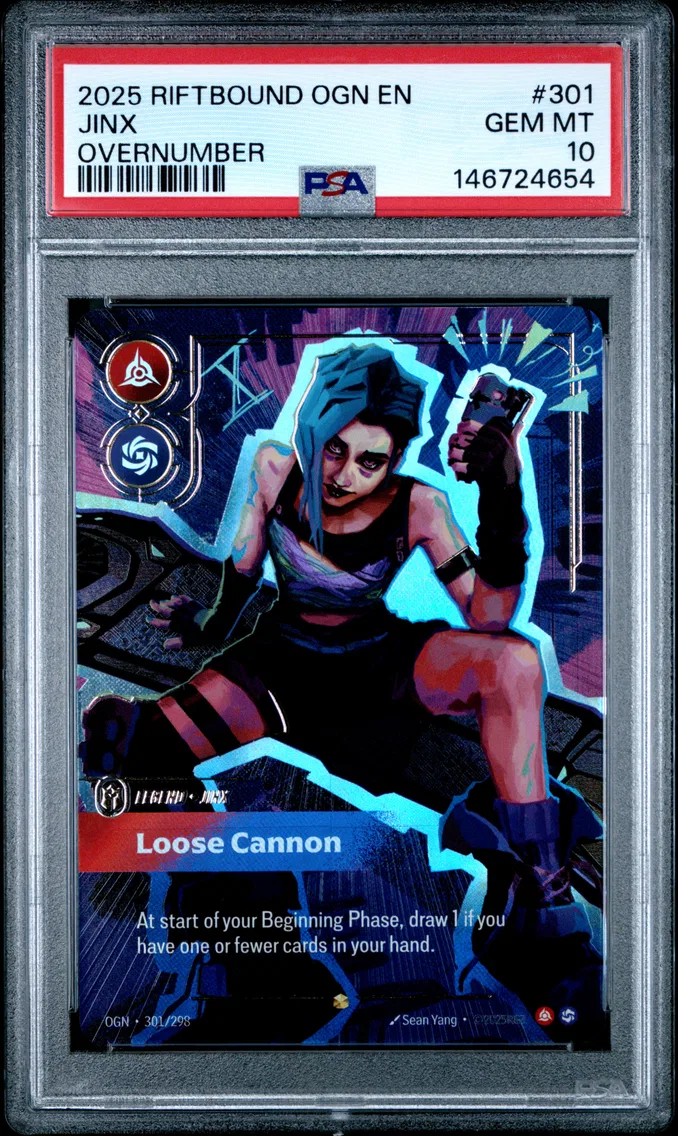2025 #301 Jinx - Loose Cannon PSA 10 Riftbound: League of Legends Ogn-Origins