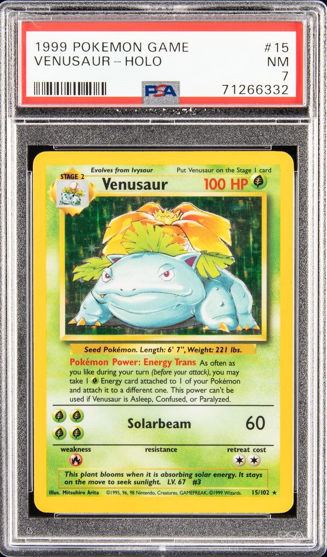 1999 #15 VENUSAUR-HOLO PSA 7 POKEMON GAME