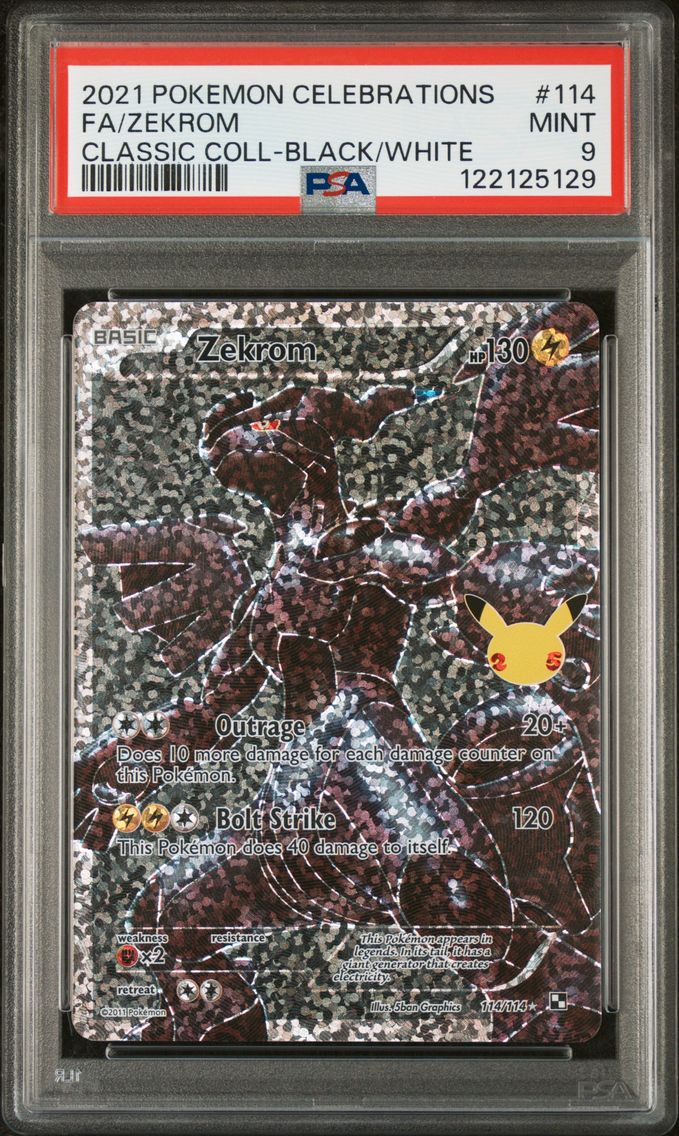 2021 #114 Full Art/Zekrom PSA 9 Celebrations Classic Collection Pokemon