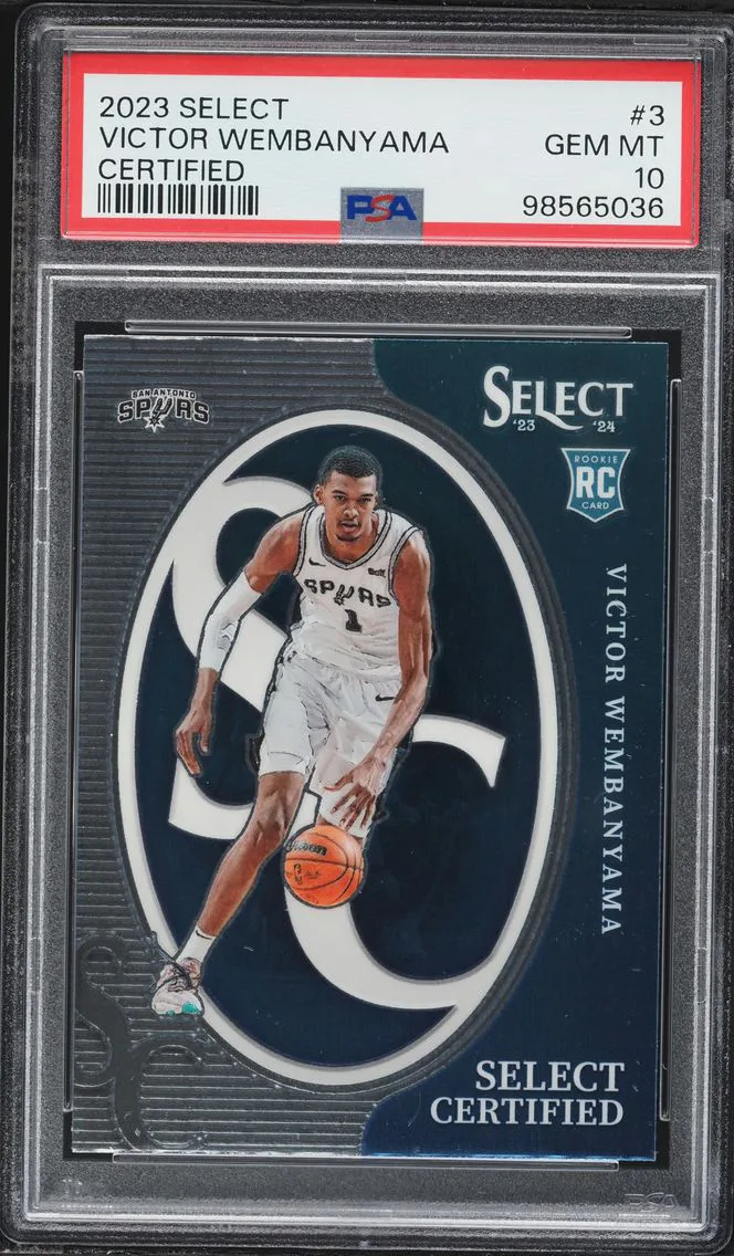 2023 #3 Victor Wembanyama PSA 10 Panini Select Select Certified Basketball