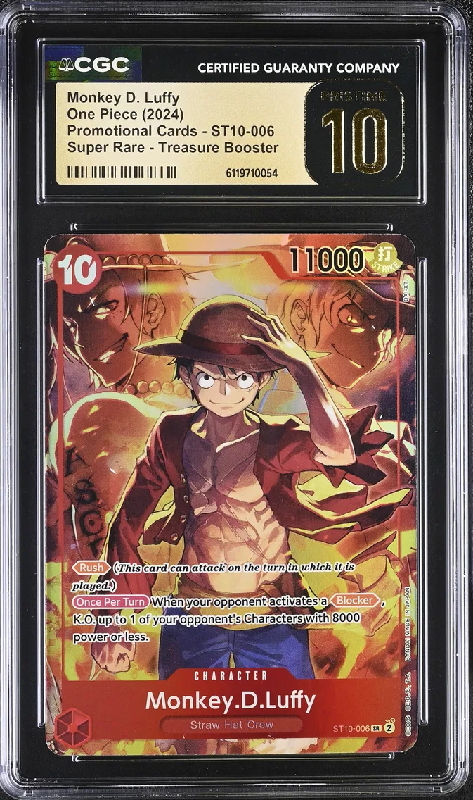 2024 #ST10-006 Promotional Cards - English Monkey D. Luffy SR Treasure Booster CGC 10 Pristine One Piece