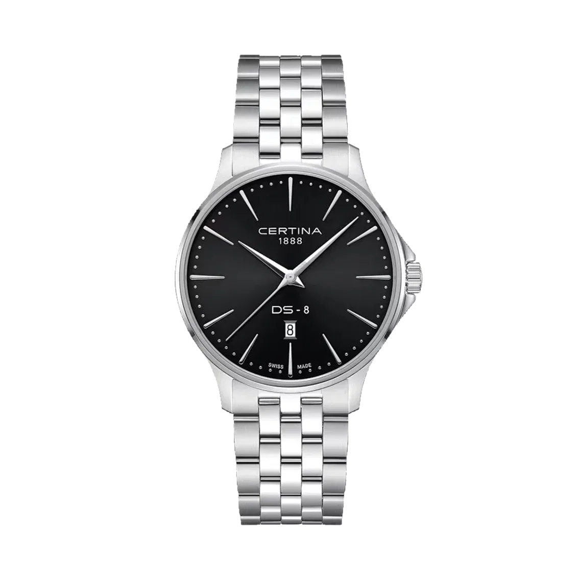 Certina DS-8 Gent Quartz 40mm - Black on Bracelet