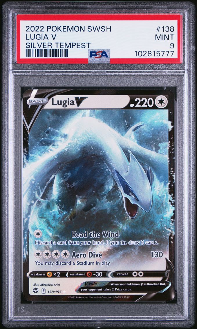 2022 #138 Lugia V PSA 9 Sword & Shield Silver Tempest