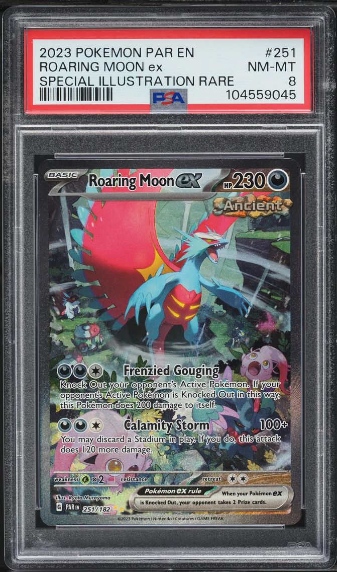 2023 #251 Roaring Moon EX PSA 8 Par EN-Paradox Rift Pokemon