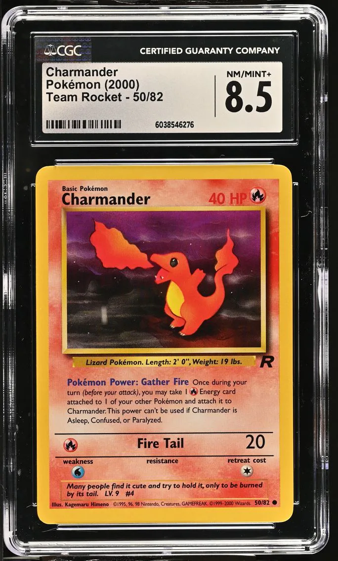 2000 #50 Charmander CGC 8.5 Team Rocket - Unlimited - English
