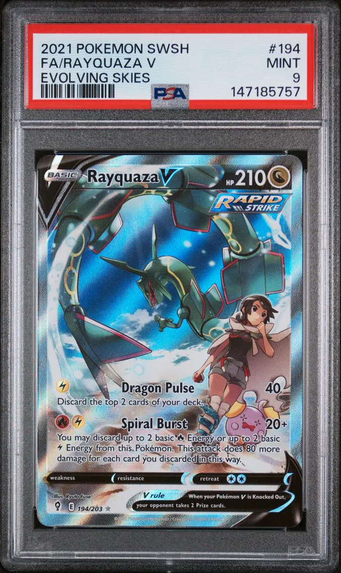 2021 #194 Full Art/Rayquaza V PSA 9 Sword & Shield Evolving Skies