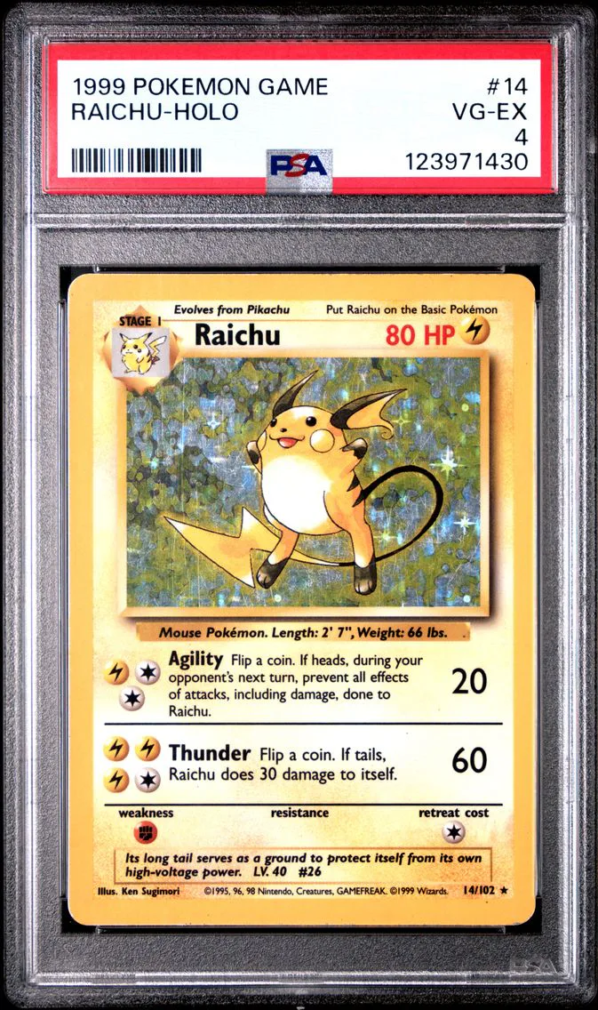 1999 #14 Raichu-Holo PSA 4 Game Pokemon
