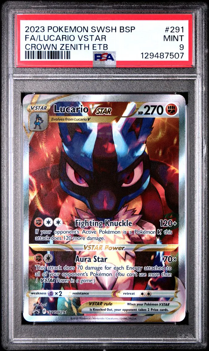 2023 #291 Full Art/Lucario Vstar PSA 9 Swsh Black Star Promo