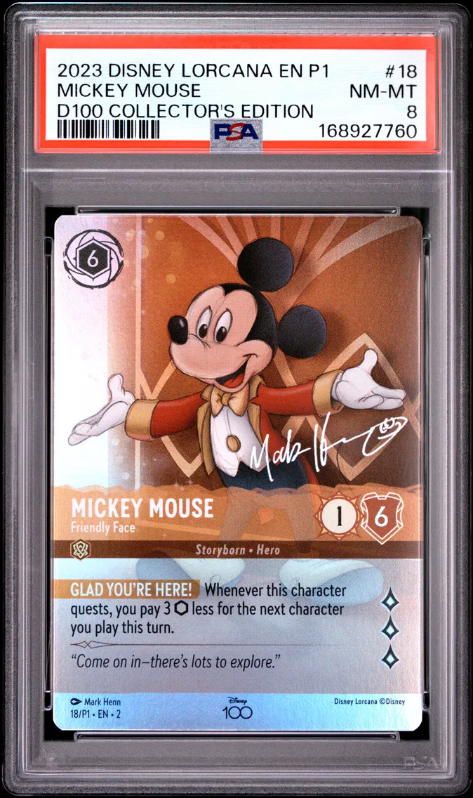 2023 #18 Mickey Mouse - Friendly Face PSA 8 Disney Lorcana EN P1-Promo