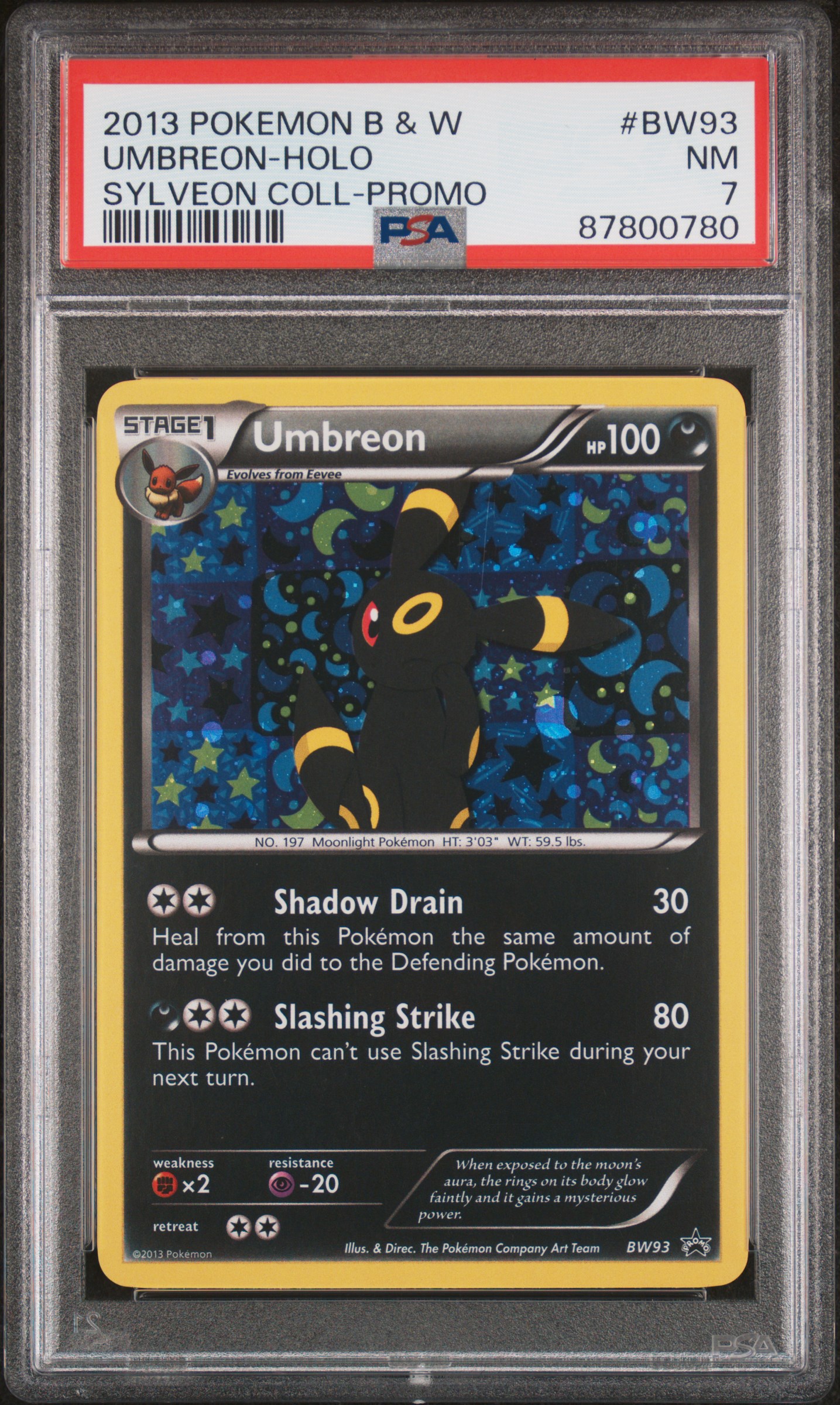 2013 #Bw93 Umbreon-Holo PSA 7 Black & White Promo