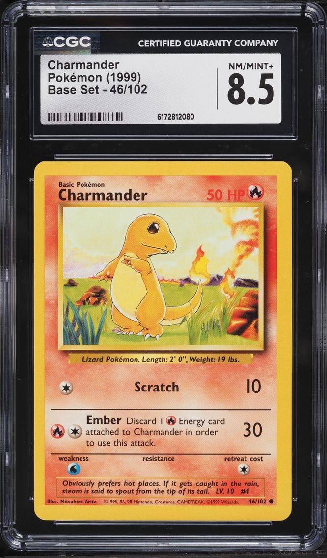 1999 Pokemon Base Set Charmander #46 CGC 8.5 NM-MT+
