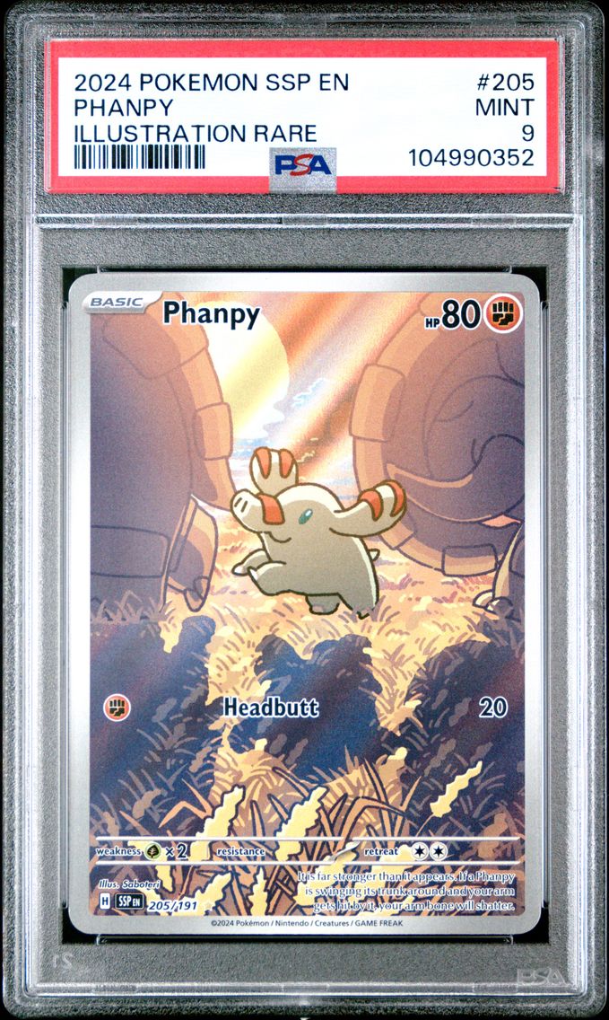 2024 #205 Phanpy PSA 9 Ssp EN-Surging Sparks