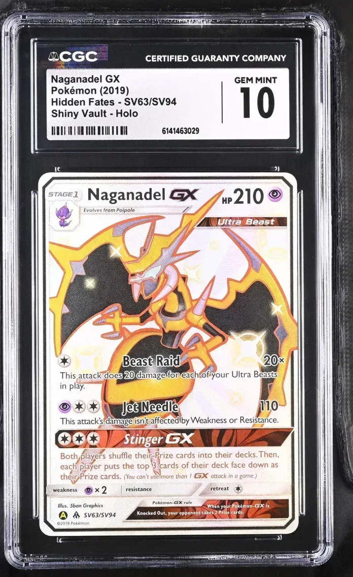 2019 Hidden Fates - English Naganadel GX #SV63/SV94 CGC 10