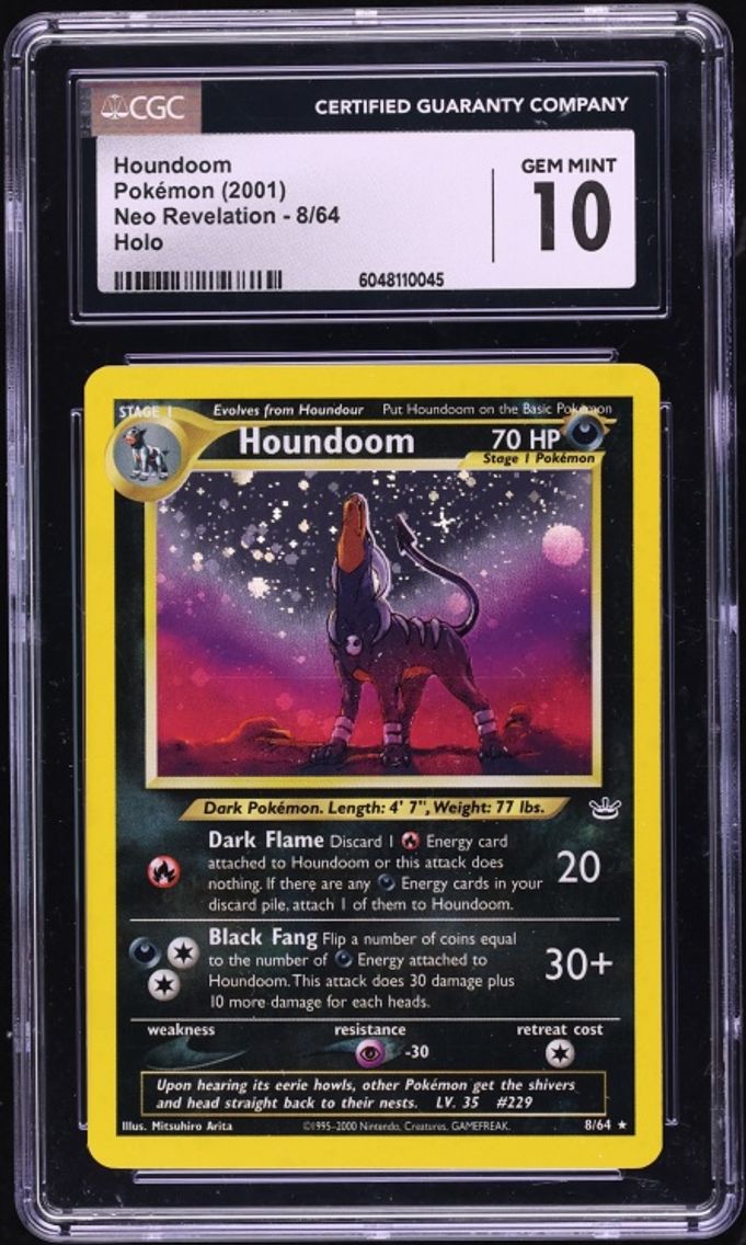 2001 Pokemon Neo Revelation Holo Houndoom #8 CGC 10 GEM MINT