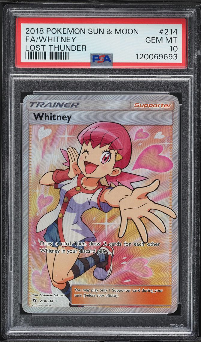 2018 #214 Full Art/Whitney PSA 10 Sun & Moon Lost Thunder Pokemon