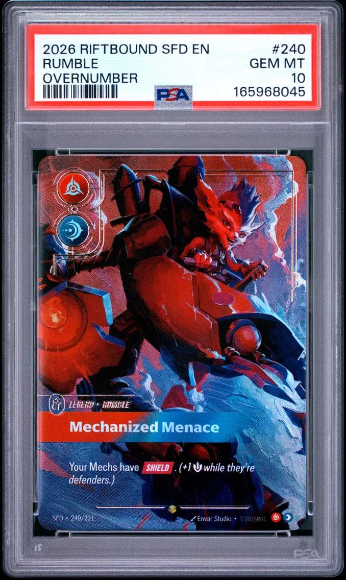 2026 #240 Rumble - Mechanized Menace PSA 10 Riftbound: League of Legends Sfd-Spiritforged