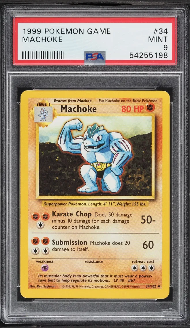 1999 #34 Base Set Machoke MINT PSA 9 Pokemon