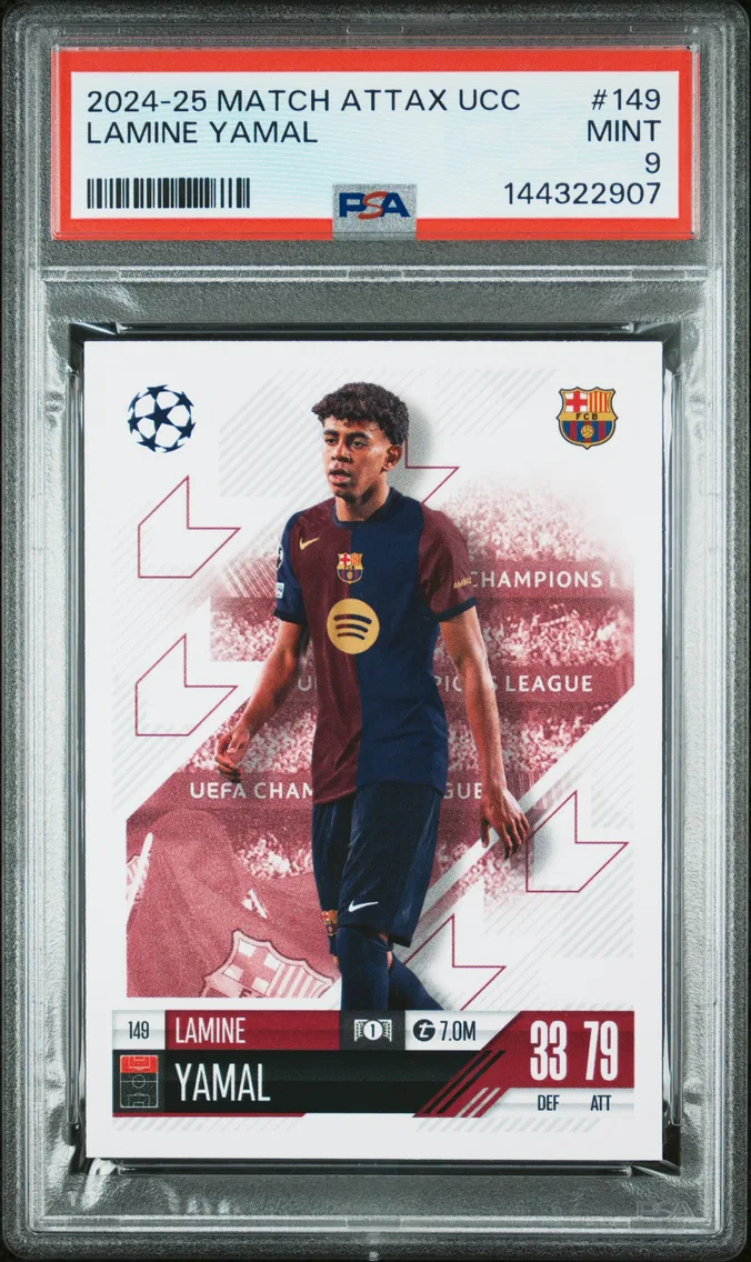 2024 #149 Lamine Yamal PSA 9 Topps Match Attax UEFA Club Competitions