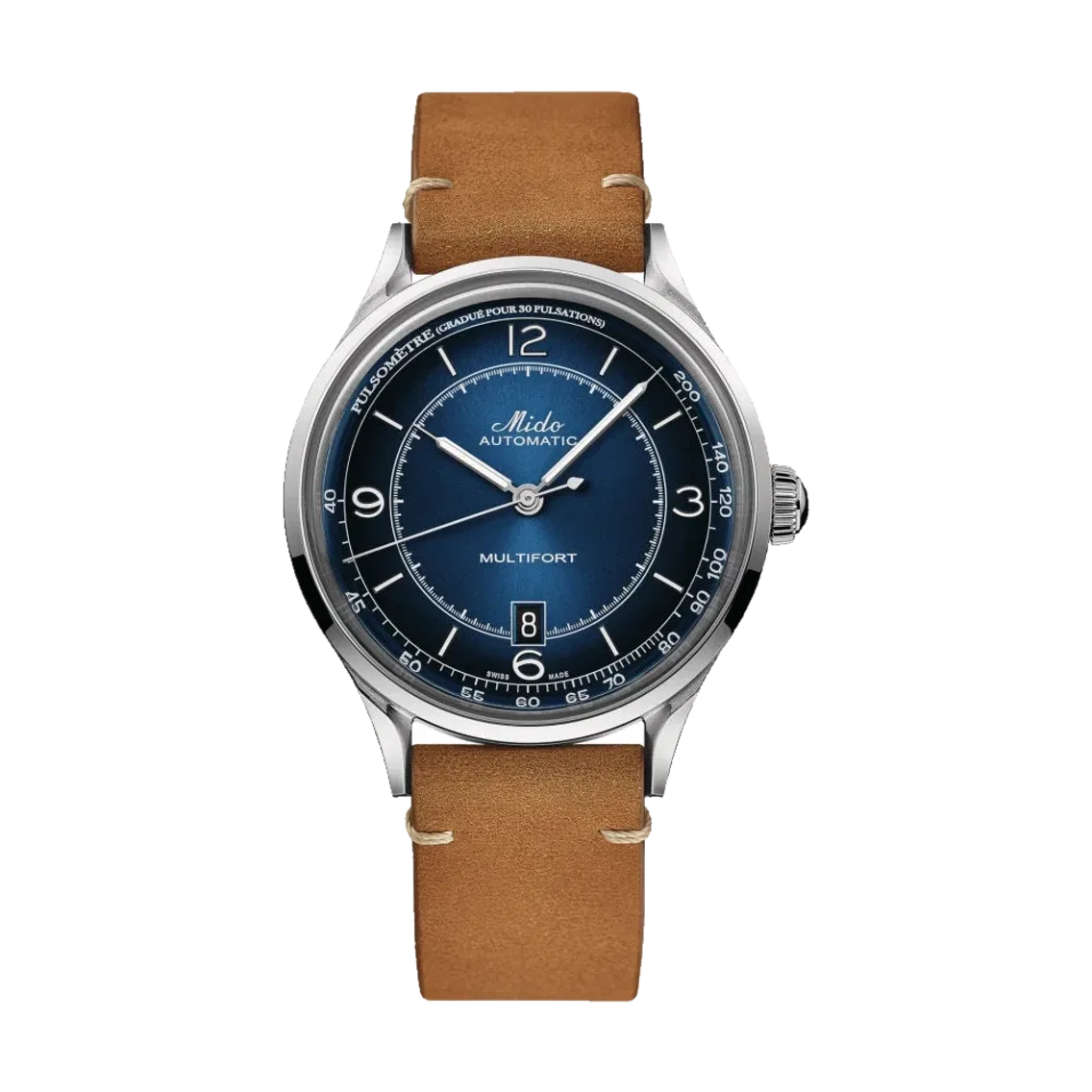 MIDO Multifort Patrimony 40mm - Blue on Leather Strap