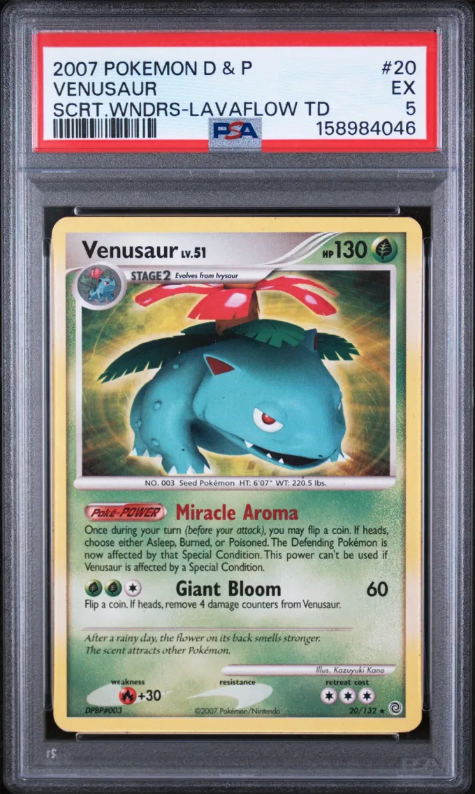 2007 #20 Venusaur PSA 5 Diamond & Pearl Secret Wonders