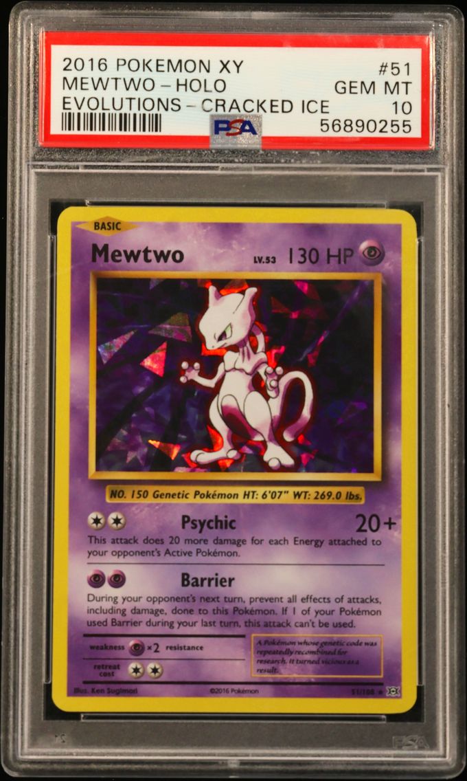 2016 #51 Mewtwo-Holo PSA 10 XY E